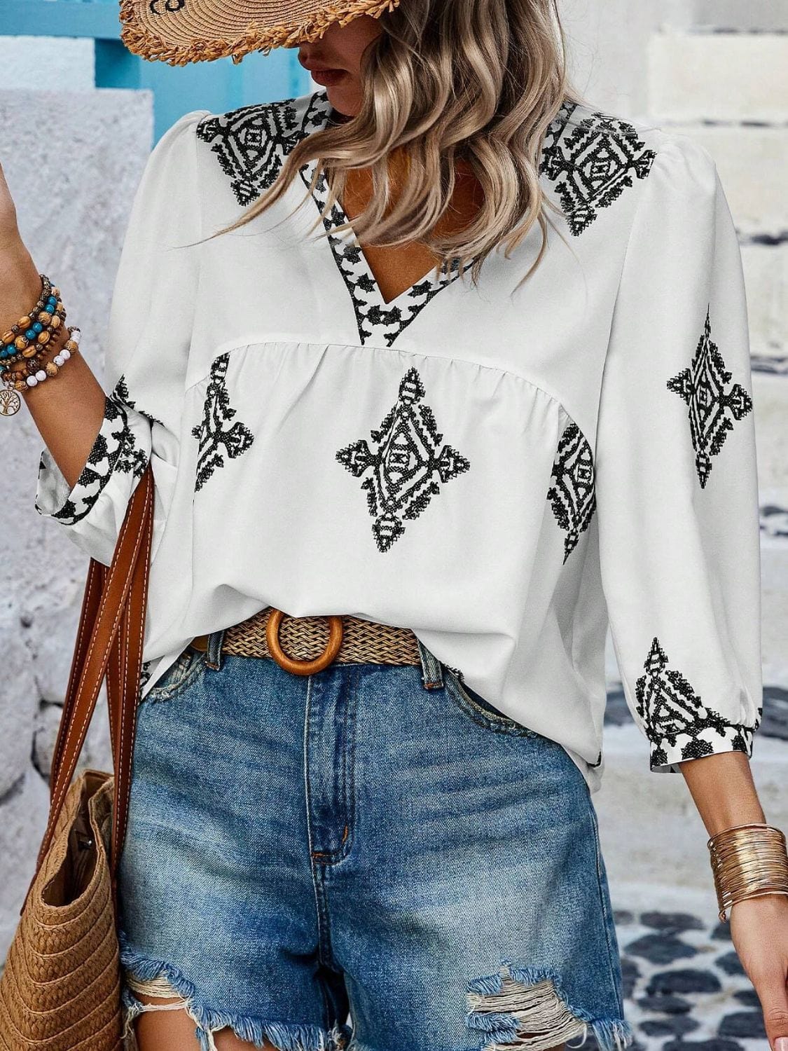 The802Gypsy Tops/Blouses & Shirts GYPSY-Fashionably Chic Three-Quarter Sleeve Blouse ⏹️