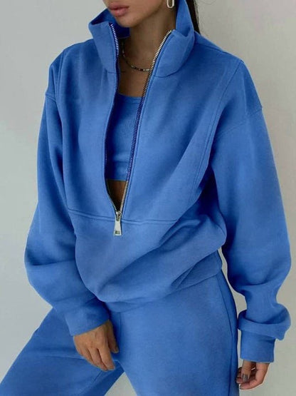 Women's Sets Sports Fleece Thickened Casual Set - Sets - Instastyled | Online Fashion Free Shipping Clothing, Dresses, Tops, Shoes - 13/12/2022 - Color_Blue - Color_Green